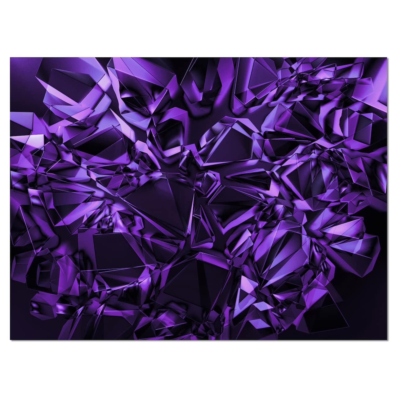 Designart - Purple Crystal Texture Design - Abstract Canvas Art Print